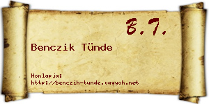 Benczik Tünde névjegykártya