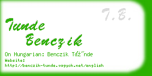 tunde benczik business card